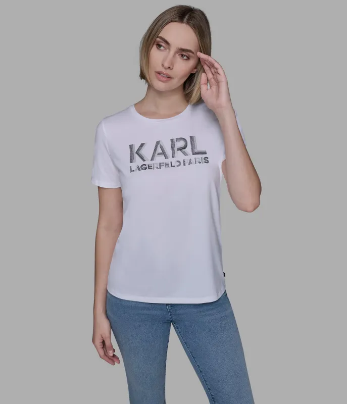 SEQUIN LOGO TEE sold by Karl Lagerfeld Paris