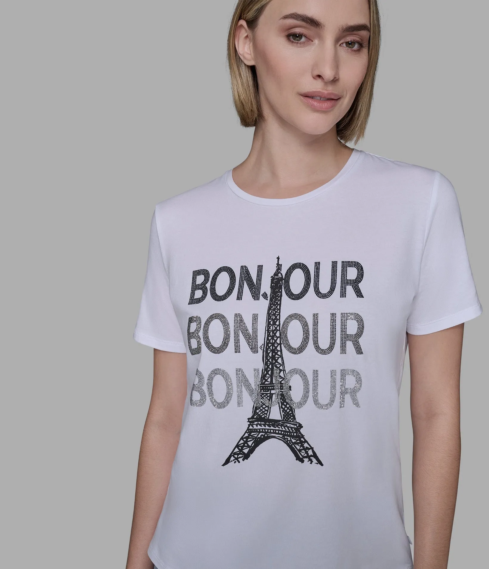 SEQUIN BONJOUR TEE sold by Karl Lagerfeld Paris product image thumbnail 4