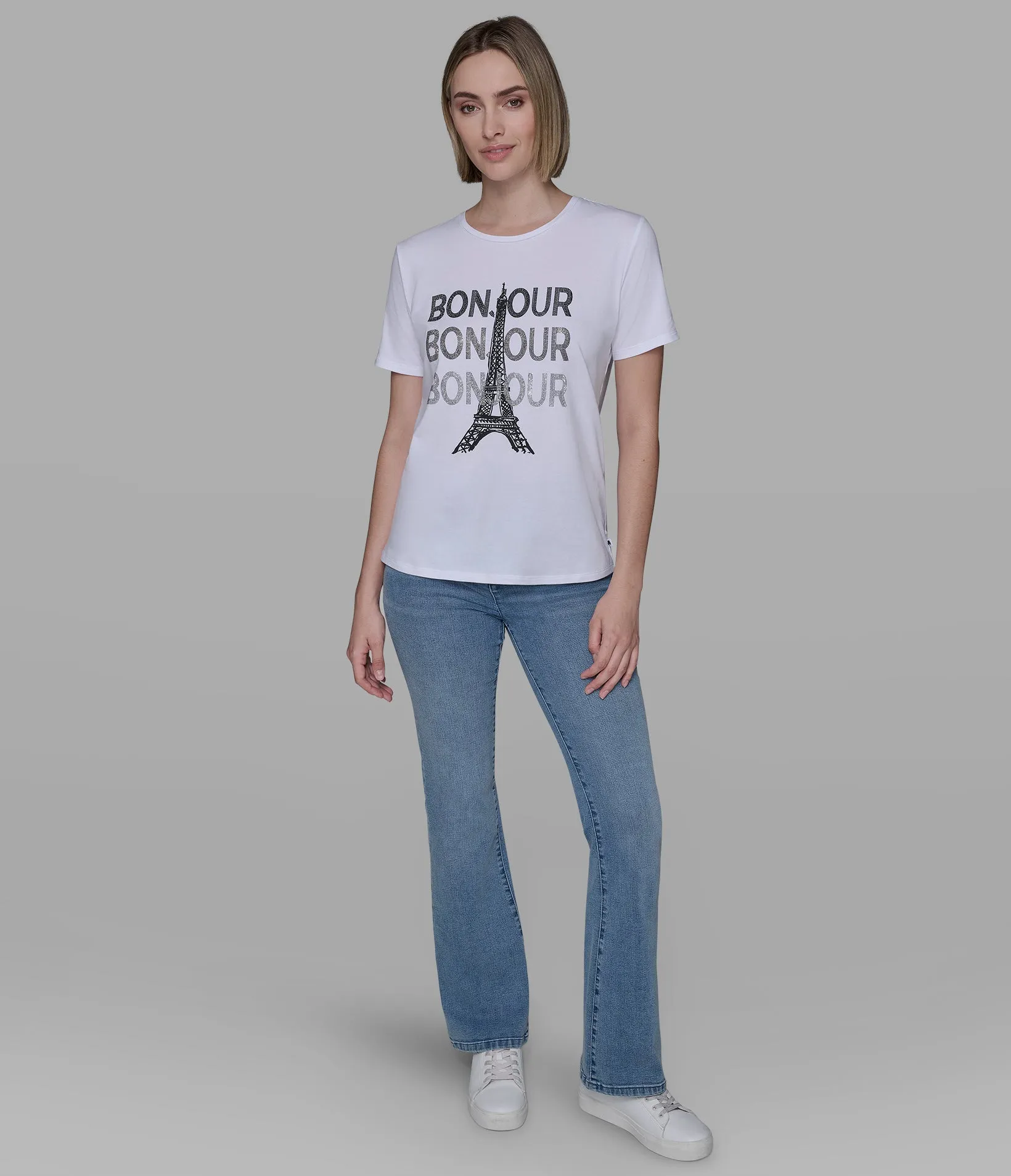 SEQUIN BONJOUR TEE sold by Karl Lagerfeld Paris product image thumbnail 3