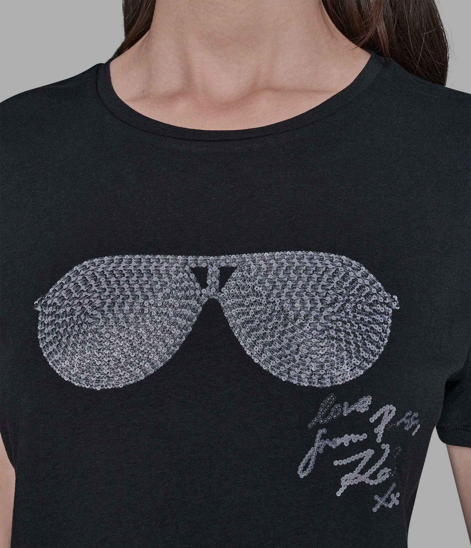 SEQUIN SUNGLASSES TEE sold by Karl Lagerfeld Paris product image thumbnail 5