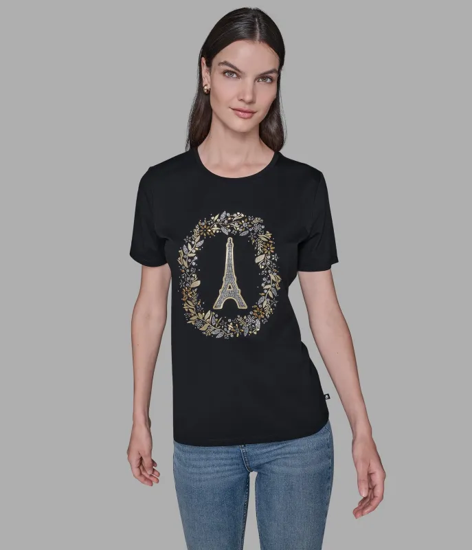 EMBELLISHED EIFFEL TOWER TEE sold by Karl Lagerfeld Paris
