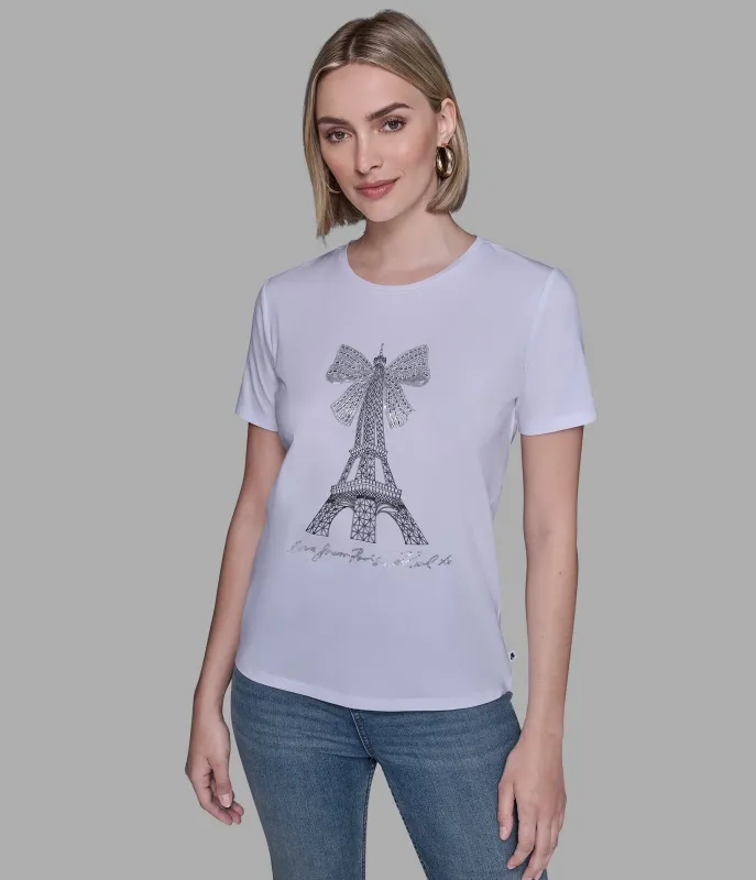 EIFFEL TOWER BOW TEE sold by Karl Lagerfeld Paris