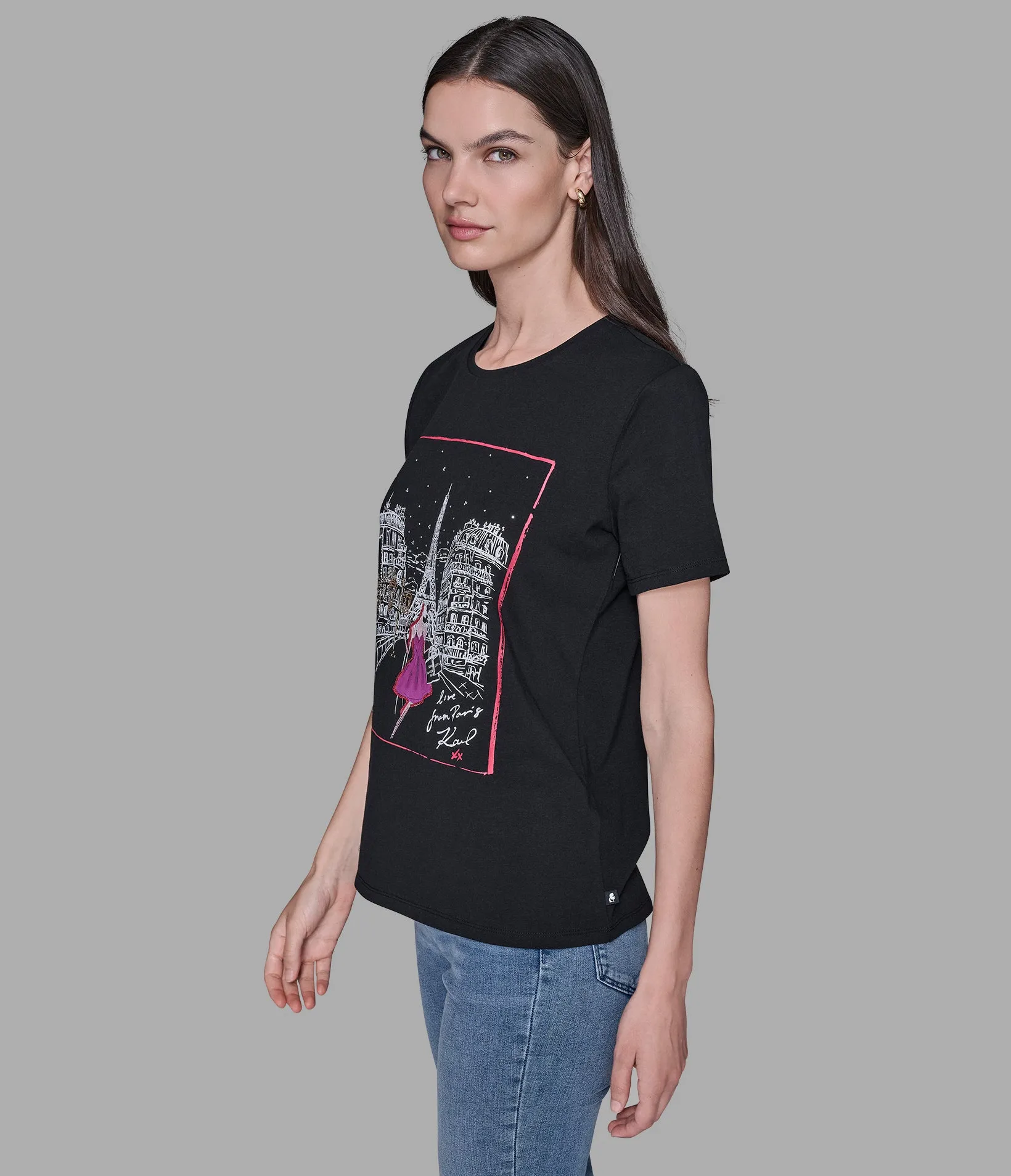 HOLIDAYS IN PARIS TEE sold by Karl Lagerfeld Paris product image thumbnail 4