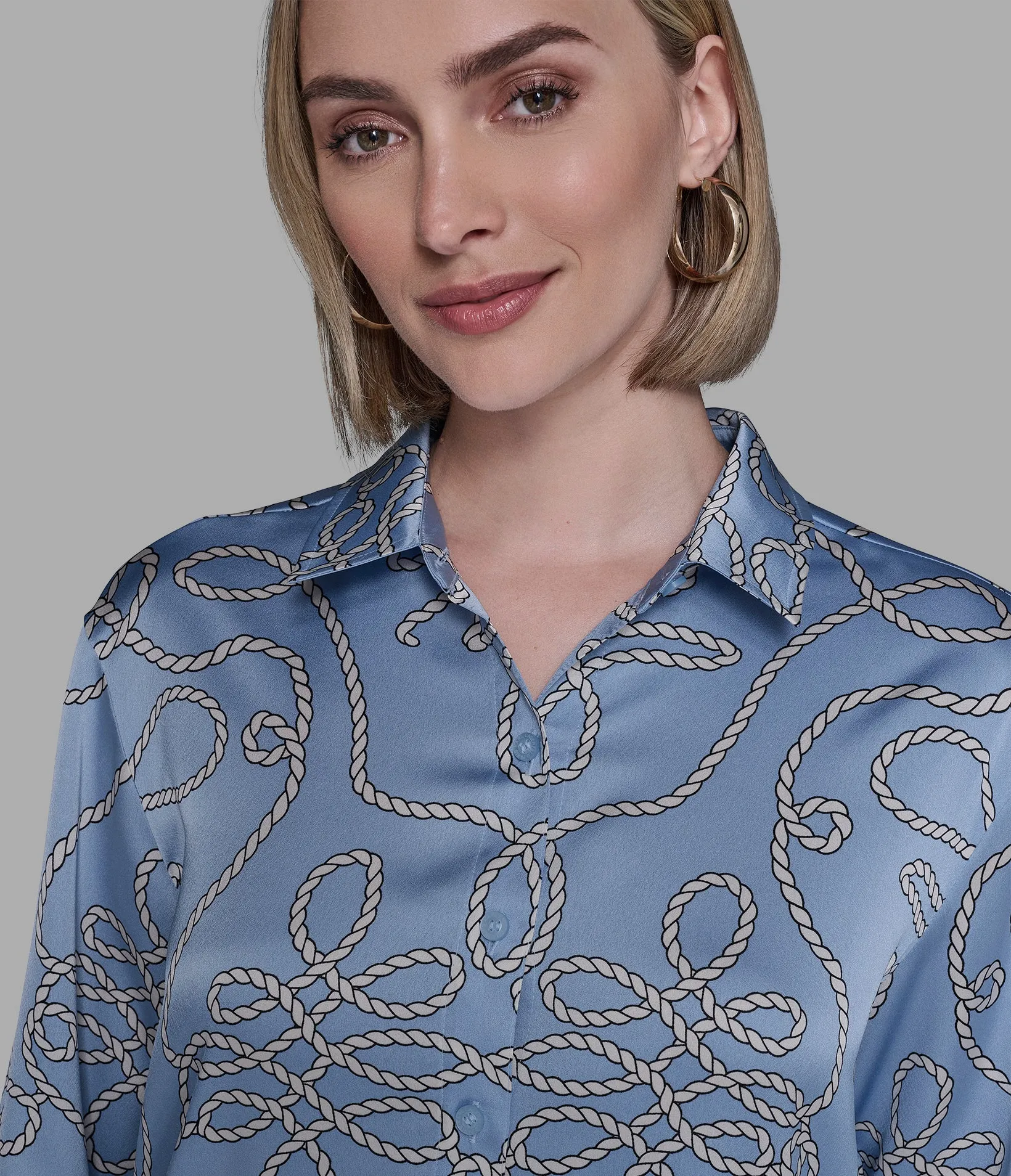 ROPE PRINT SOFT BLOUSE sold by Karl Lagerfeld Paris product image thumbnail 5