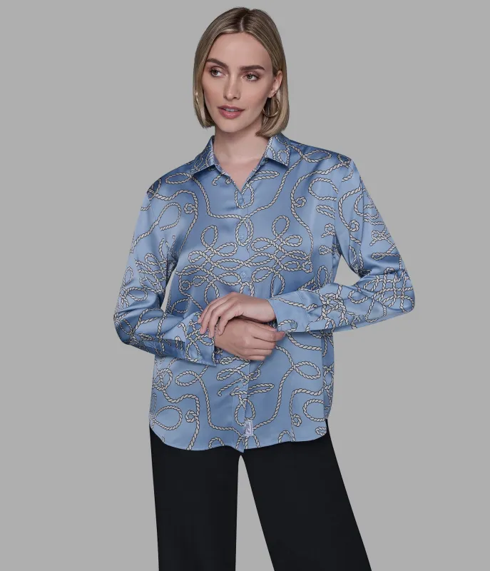 ROPE PRINT SOFT BLOUSE sold by Karl Lagerfeld Paris