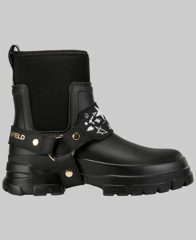 RANELLE MULTI STRAP RAIN BOOT sold by Karl Lagerfeld Paris
