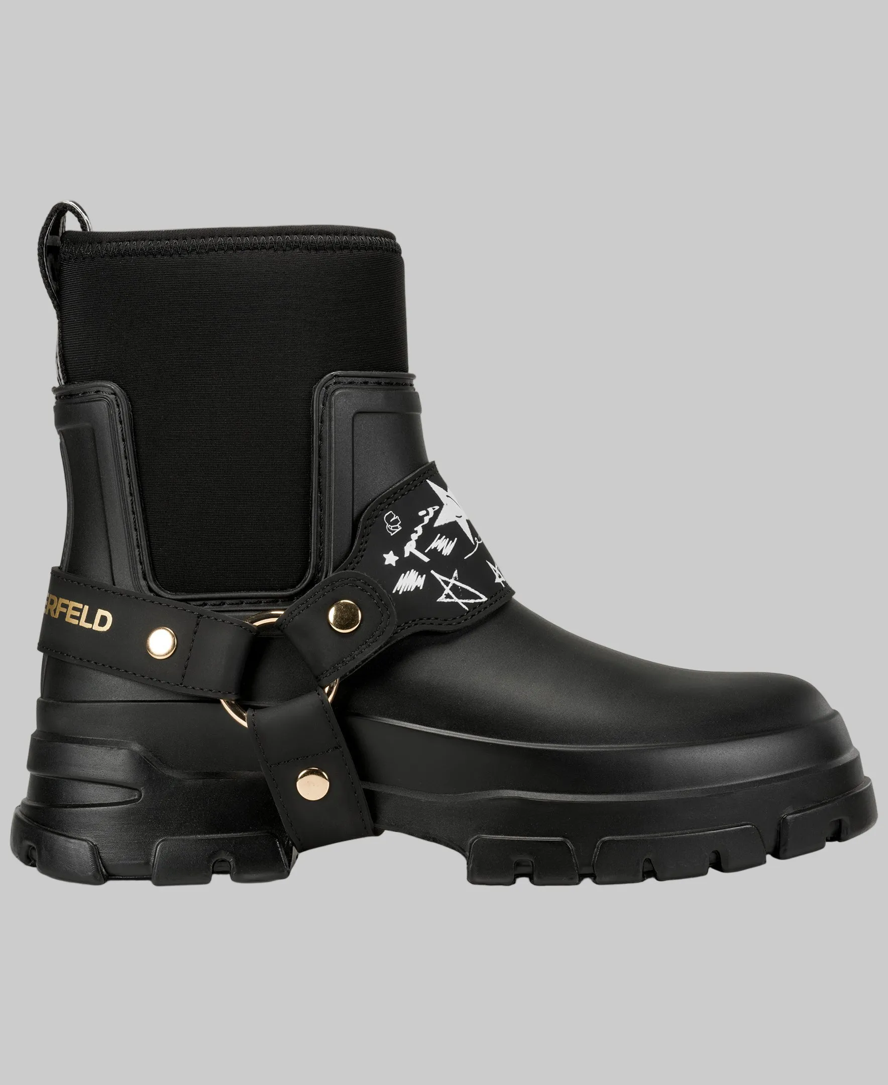 RANELLE MULTI STRAP RAIN BOOT sold by Karl Lagerfeld Paris