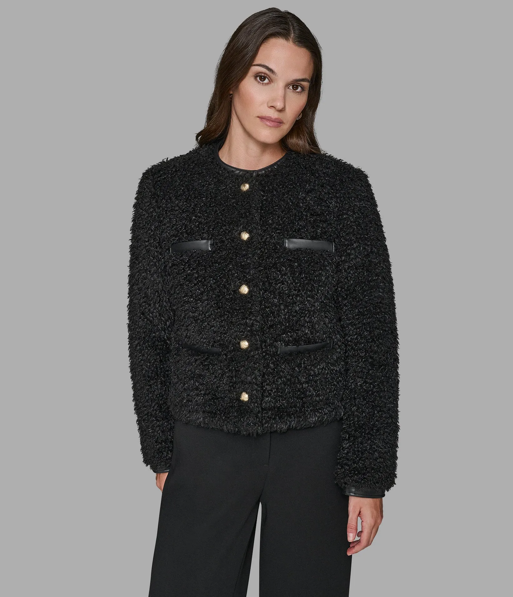 FAUX SHEARLING COAT sold by Karl Lagerfeld Paris