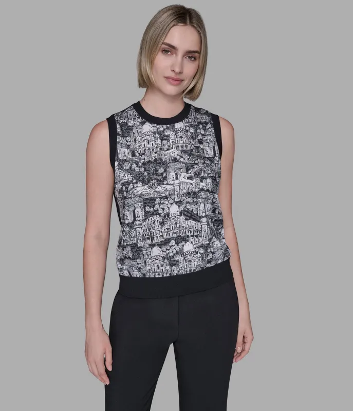 SLEEVELESS SHELL TOP sold by Karl Lagerfeld Paris