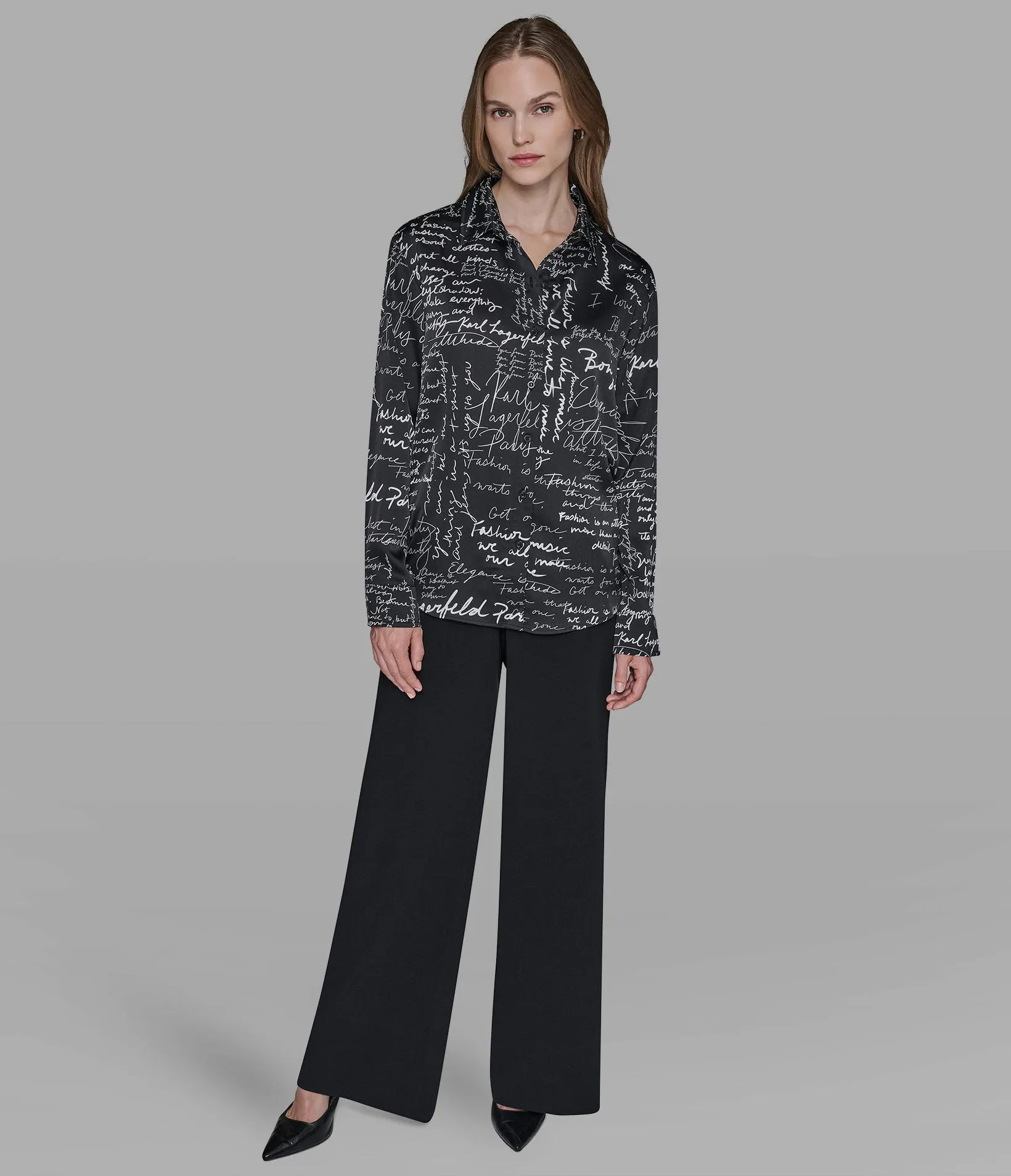 CONVERSATIONAL SOFT BLOUSE sold by Karl Lagerfeld Paris product image thumbnail 3