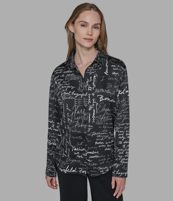 CONVERSATIONAL SOFT BLOUSE sold by Karl Lagerfeld Paris