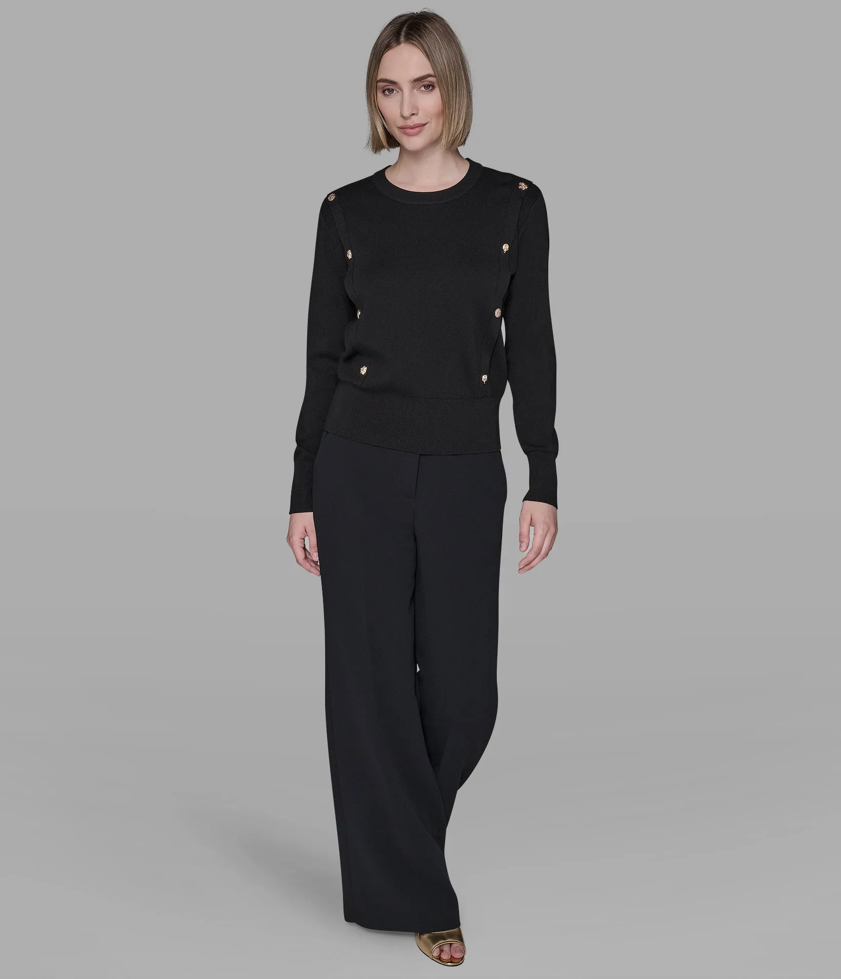 BUTTON-DETAILED SWEATER sold by Karl Lagerfeld Paris product image thumbnail 3