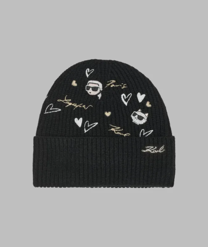 KARL ICONS KUFF BEANIE sold by Karl Lagerfeld Paris
