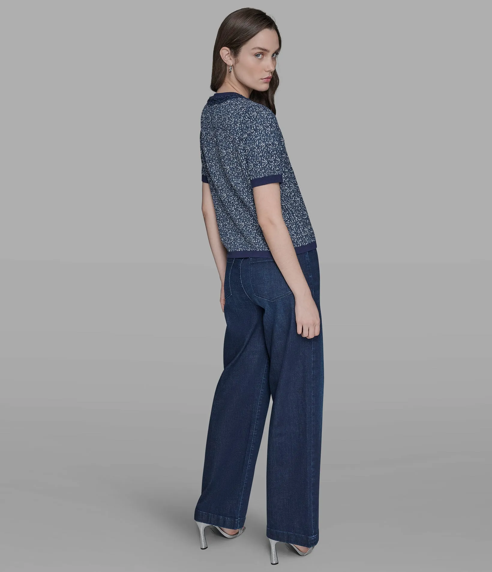 TWEED DENIM SWEATER sold by Karl Lagerfeld Paris product image thumbnail 2