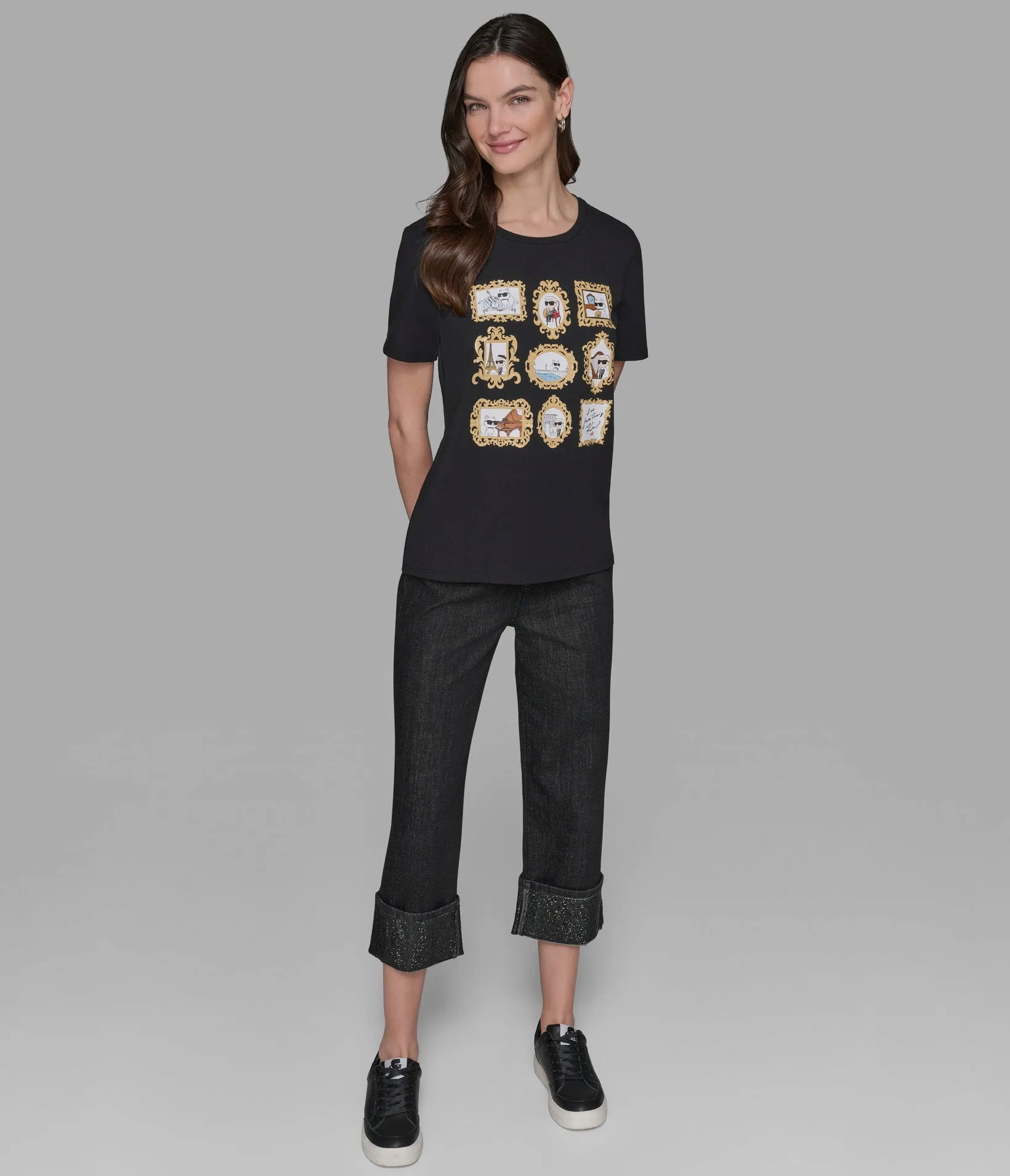 KARL AND CHOUPETTE FRAME TEE sold by Karl Lagerfeld Paris product image thumbnail 3