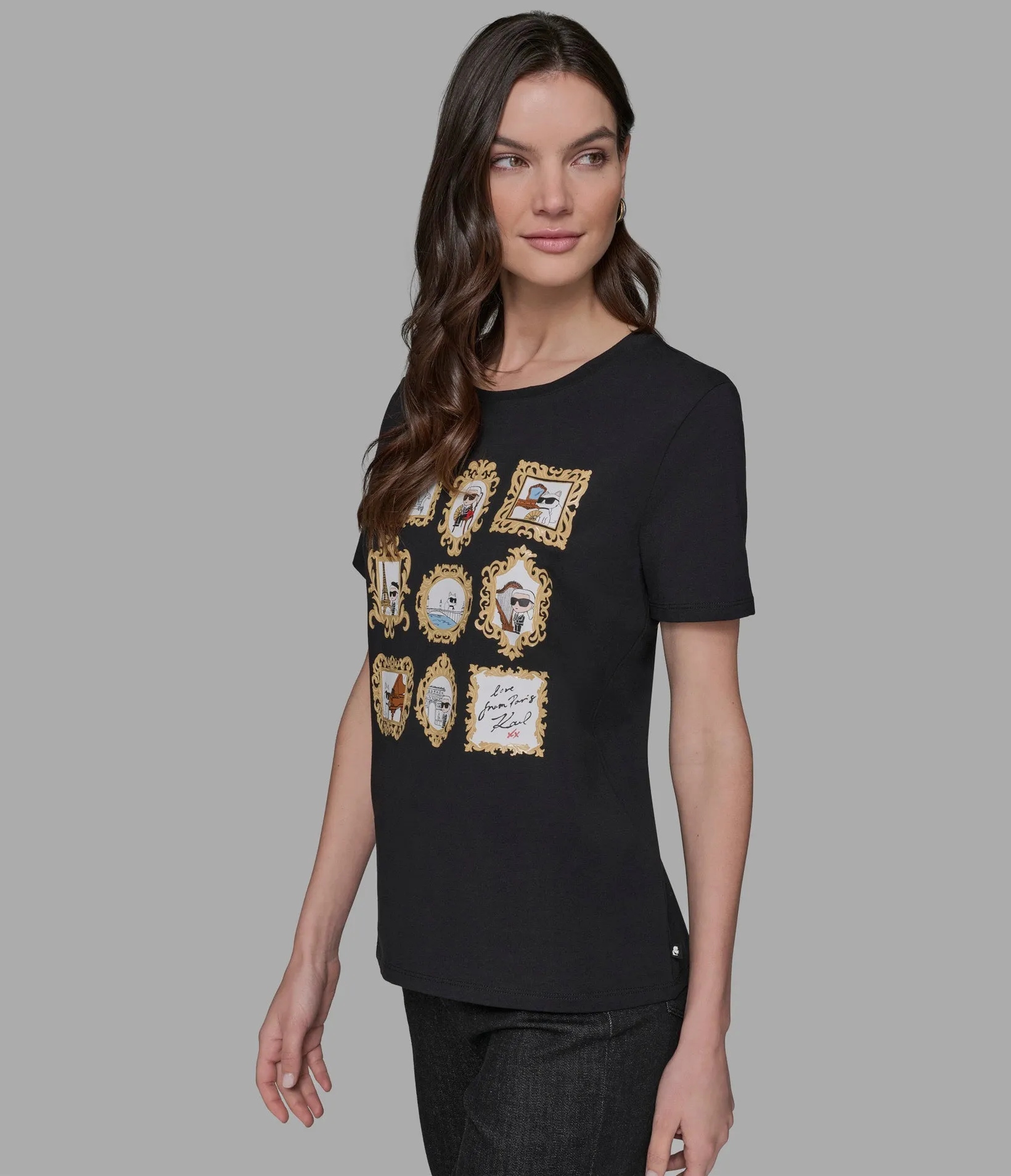 KARL AND CHOUPETTE FRAME TEE sold by Karl Lagerfeld Paris product image thumbnail 4