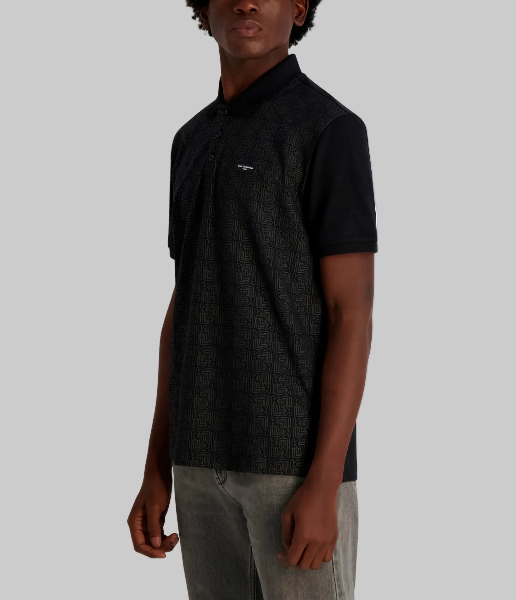 PIQUE POLO WITH ALL OVER KL LOGO sold by Karl Lagerfeld Paris product image thumbnail 3