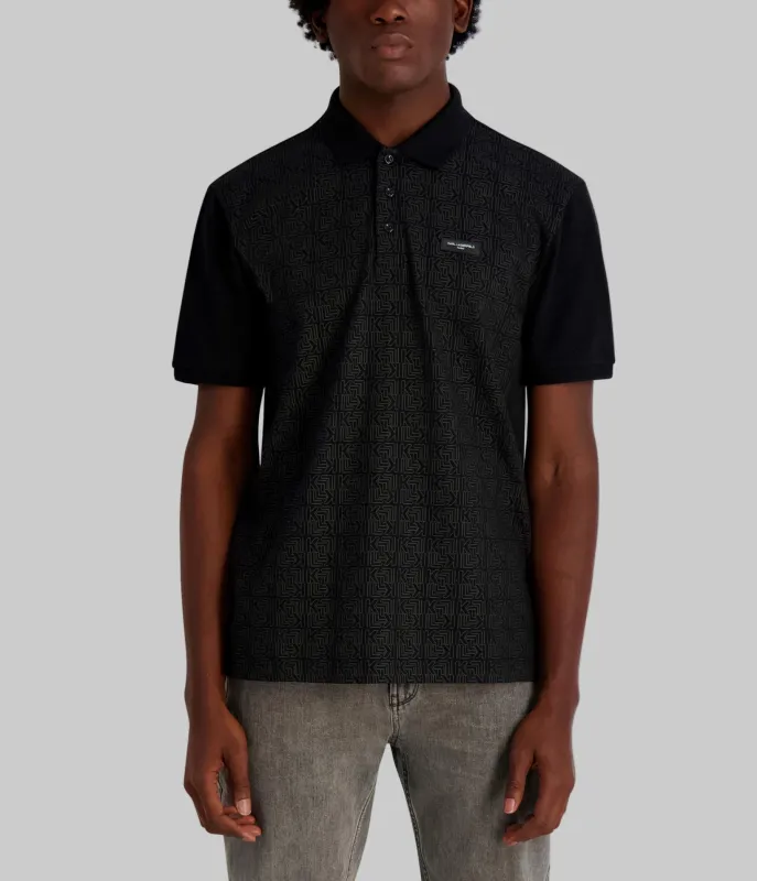 PIQUE POLO WITH ALL OVER KL LOGO sold by Karl Lagerfeld Paris