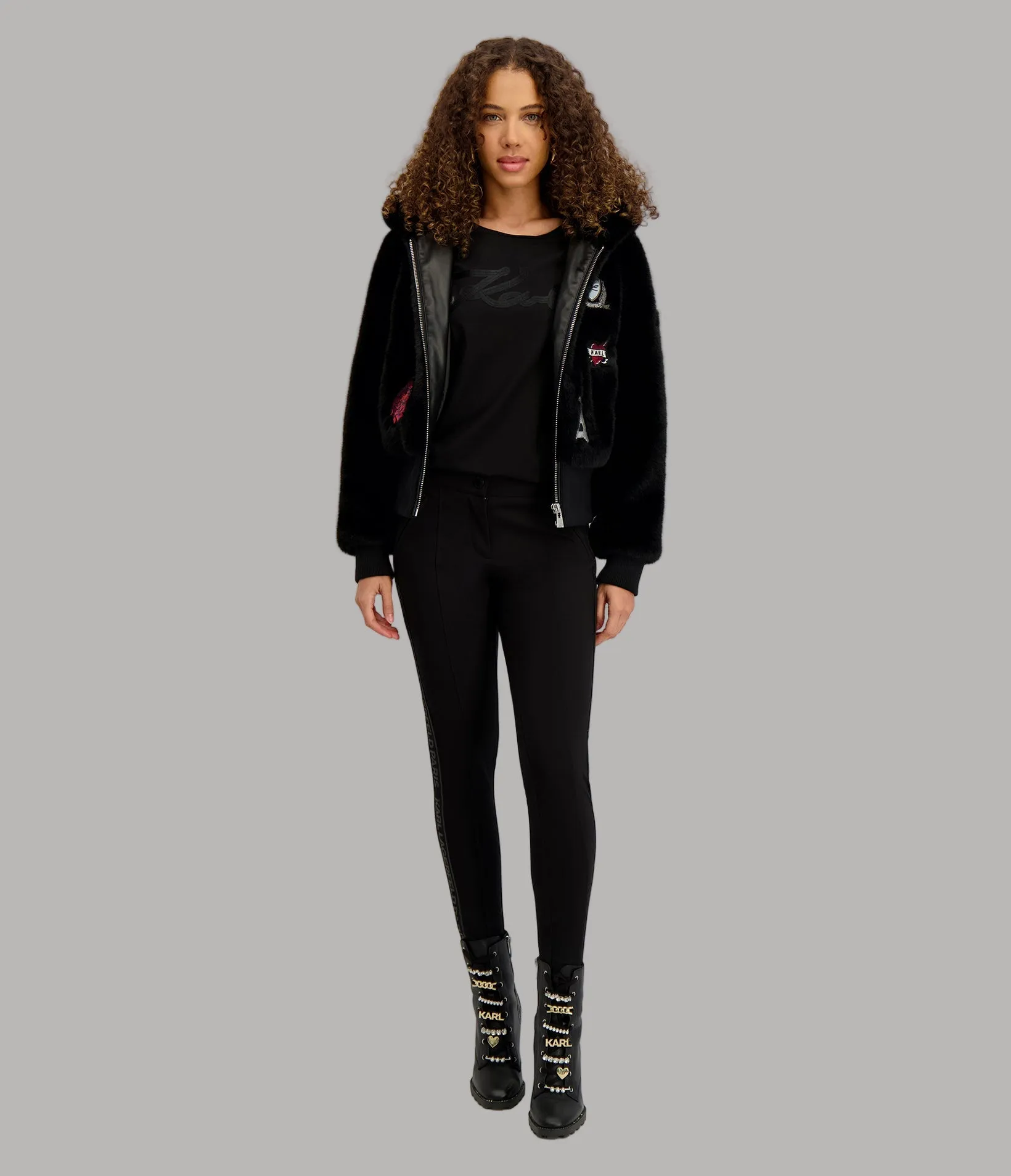 FAUX FUR PATCH BOMBER sold by Karl Lagerfeld Paris product image thumbnail 5