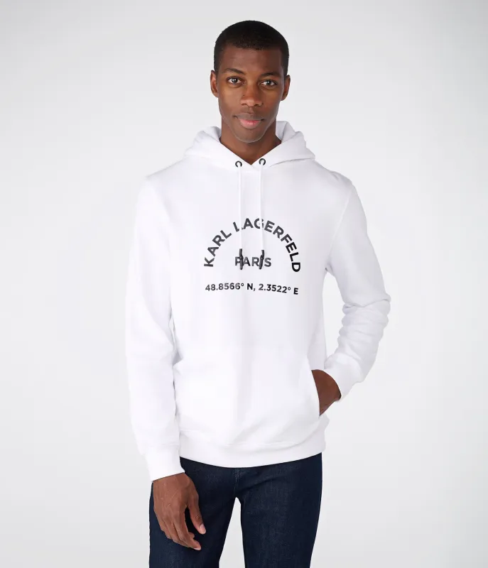 LATITUDE/LONGITUDE HOODIE sold by Karl Lagerfeld Paris