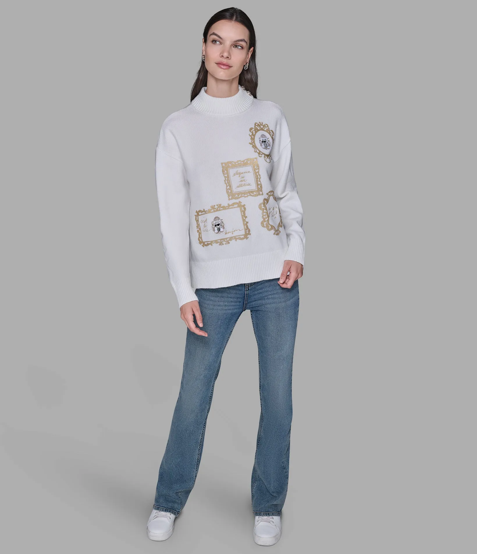 KARL AND CHOUPETTE FRAME SWEATER sold by Karl Lagerfeld Paris product image thumbnail 3