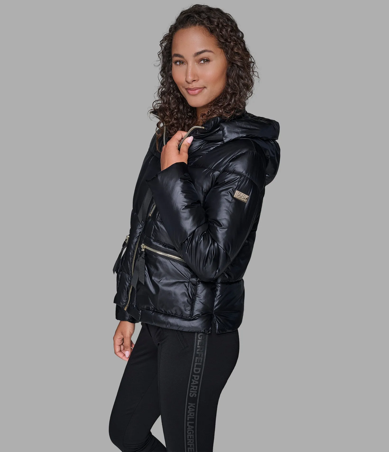 SHORT HOODED PUFFER sold by Karl Lagerfeld Paris product image thumbnail 4