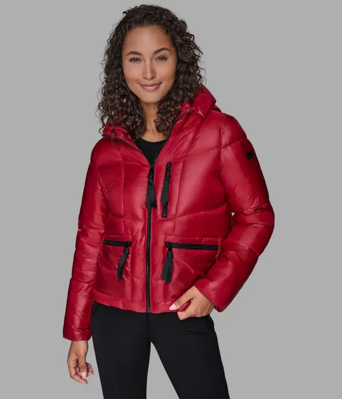 SHORT HOODED PUFFER sold by Karl Lagerfeld Paris