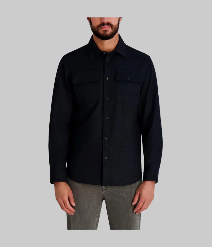 PLAID UTILITY SHIRT JACKET sold by Karl Lagerfeld Paris