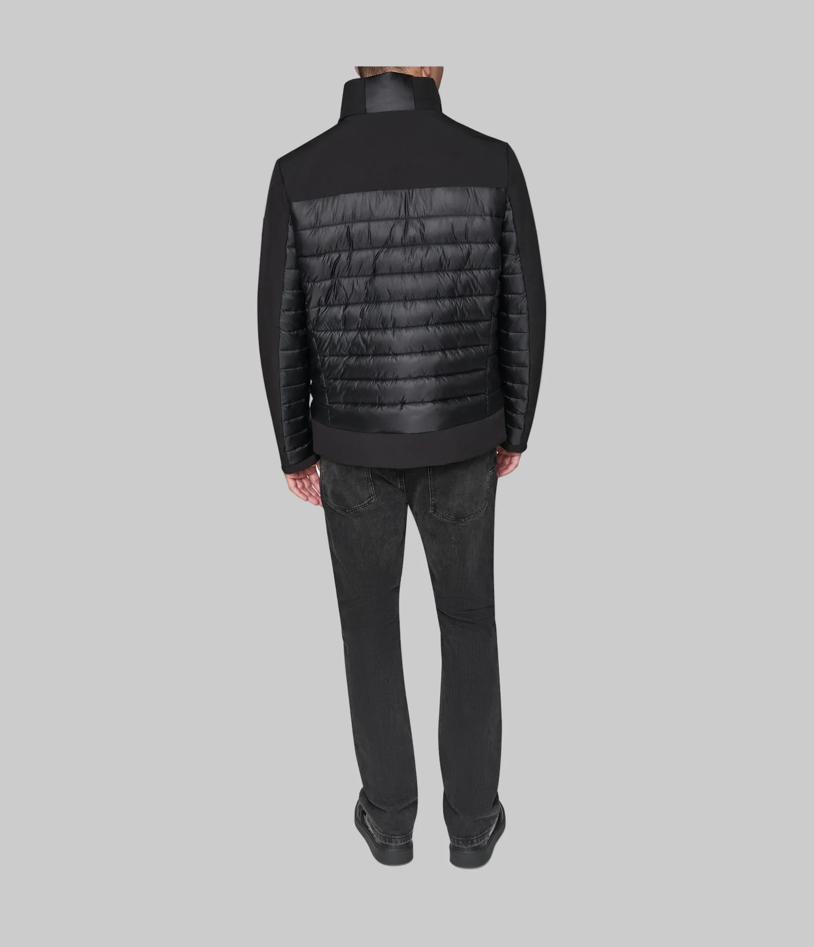 STAND COLLAR MIXED MEDIA PUFFER sold by Karl Lagerfeld Paris product image thumbnail 2