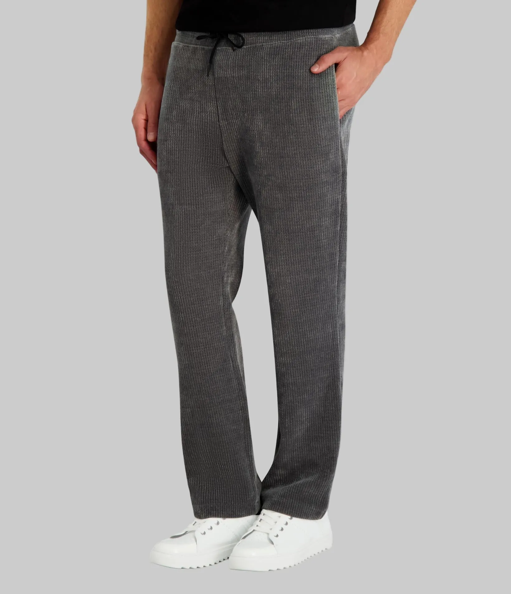 MID-RISE FAUX KNIT CORD JOGGER sold by Karl Lagerfeld Paris product image thumbnail 3