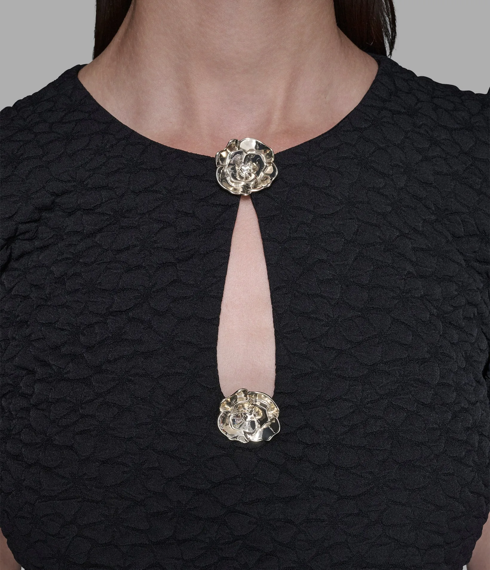 FLORAL JACQUARD DRESS WITH PUFF SLEEVES sold by Karl Lagerfeld Paris product image thumbnail 5