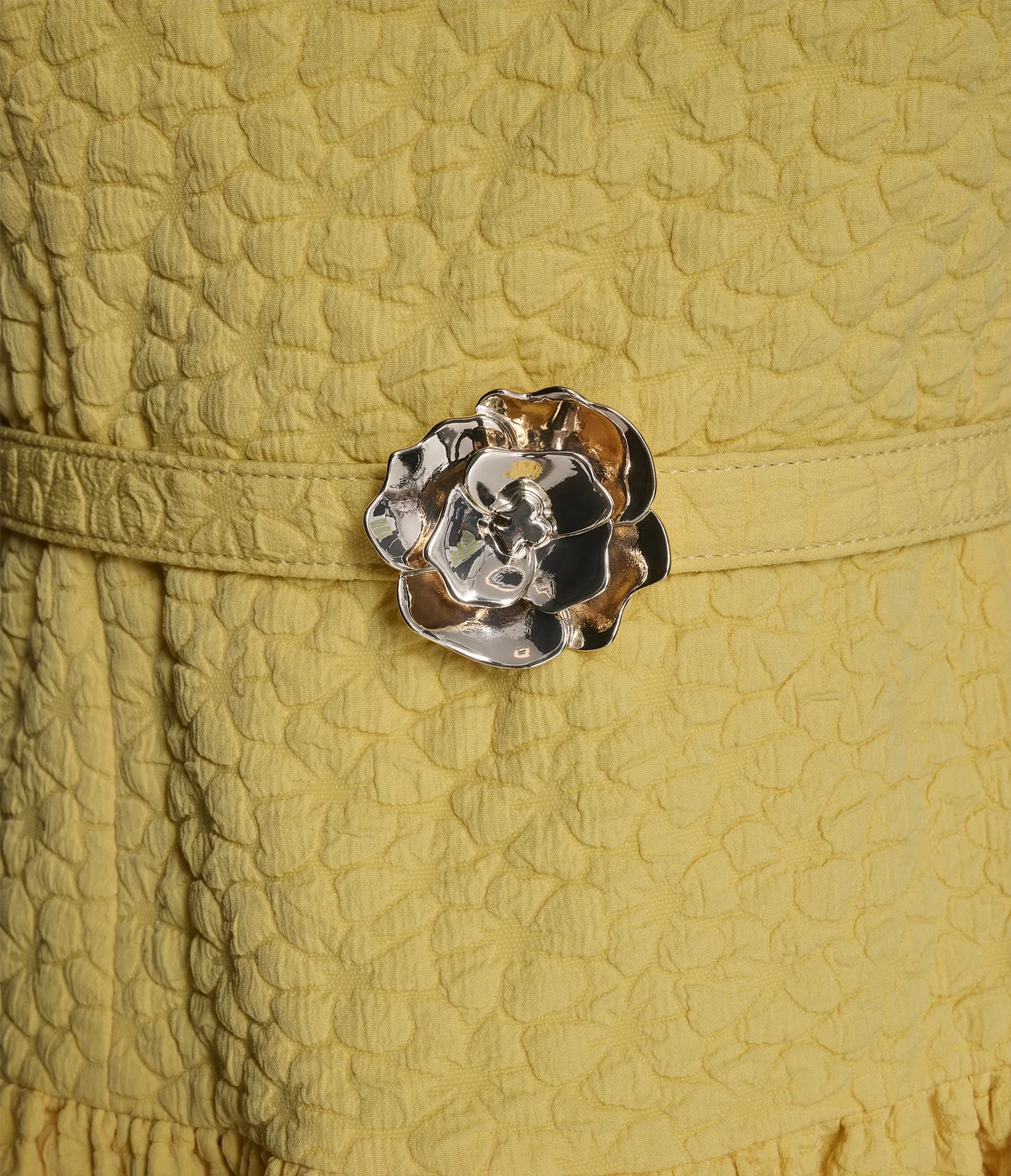 FLORAL JACQUARD A-LINE DRESS WITH FLOWER BELT sold by Karl Lagerfeld Paris product image thumbnail 5