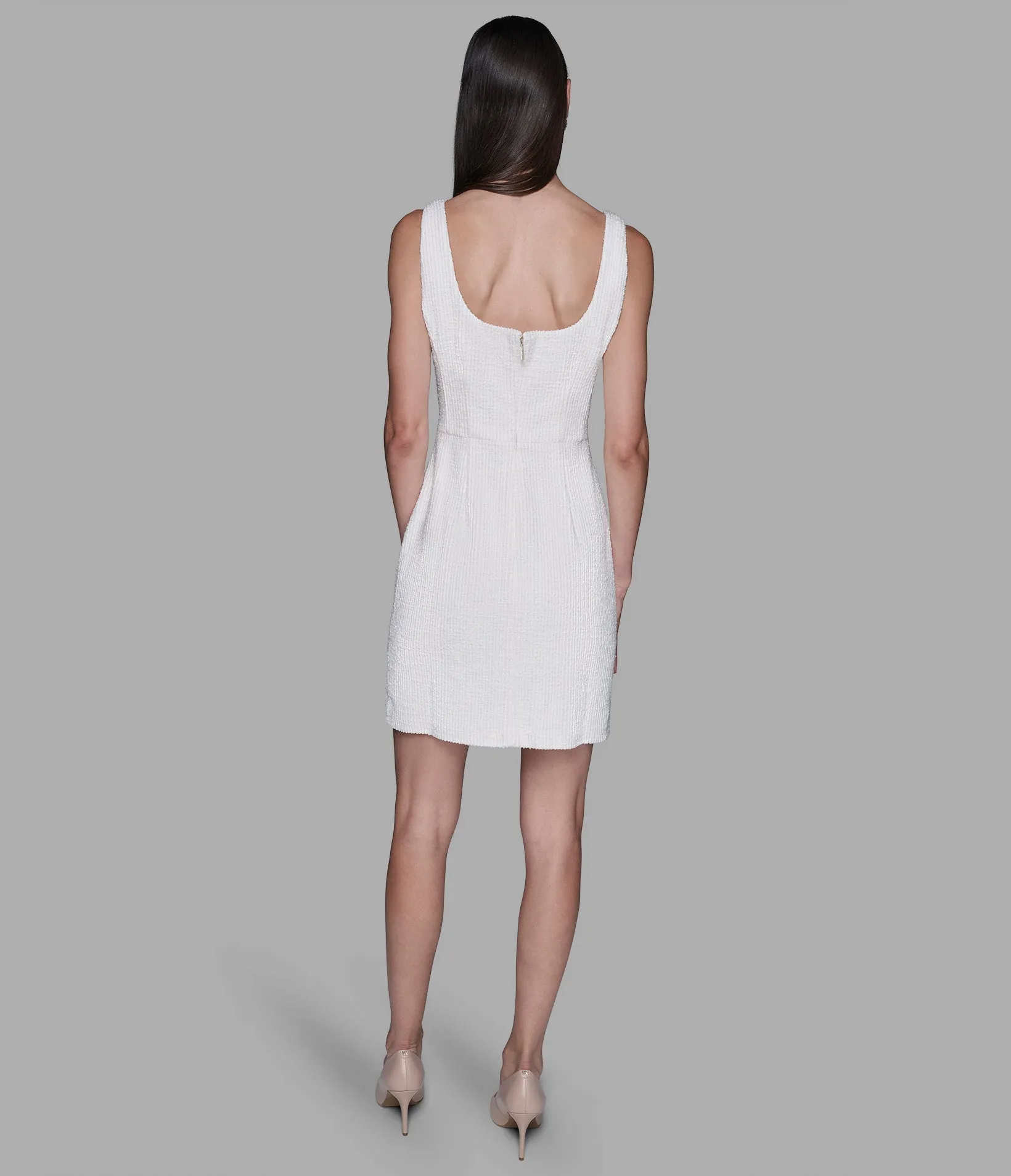 TWEED KNIT SHIFT DRESS sold by Karl Lagerfeld Paris product image thumbnail 2