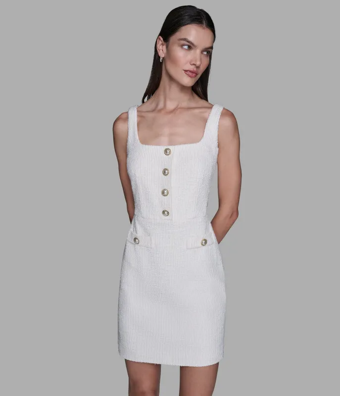 TWEED KNIT SHIFT DRESS sold by Karl Lagerfeld Paris