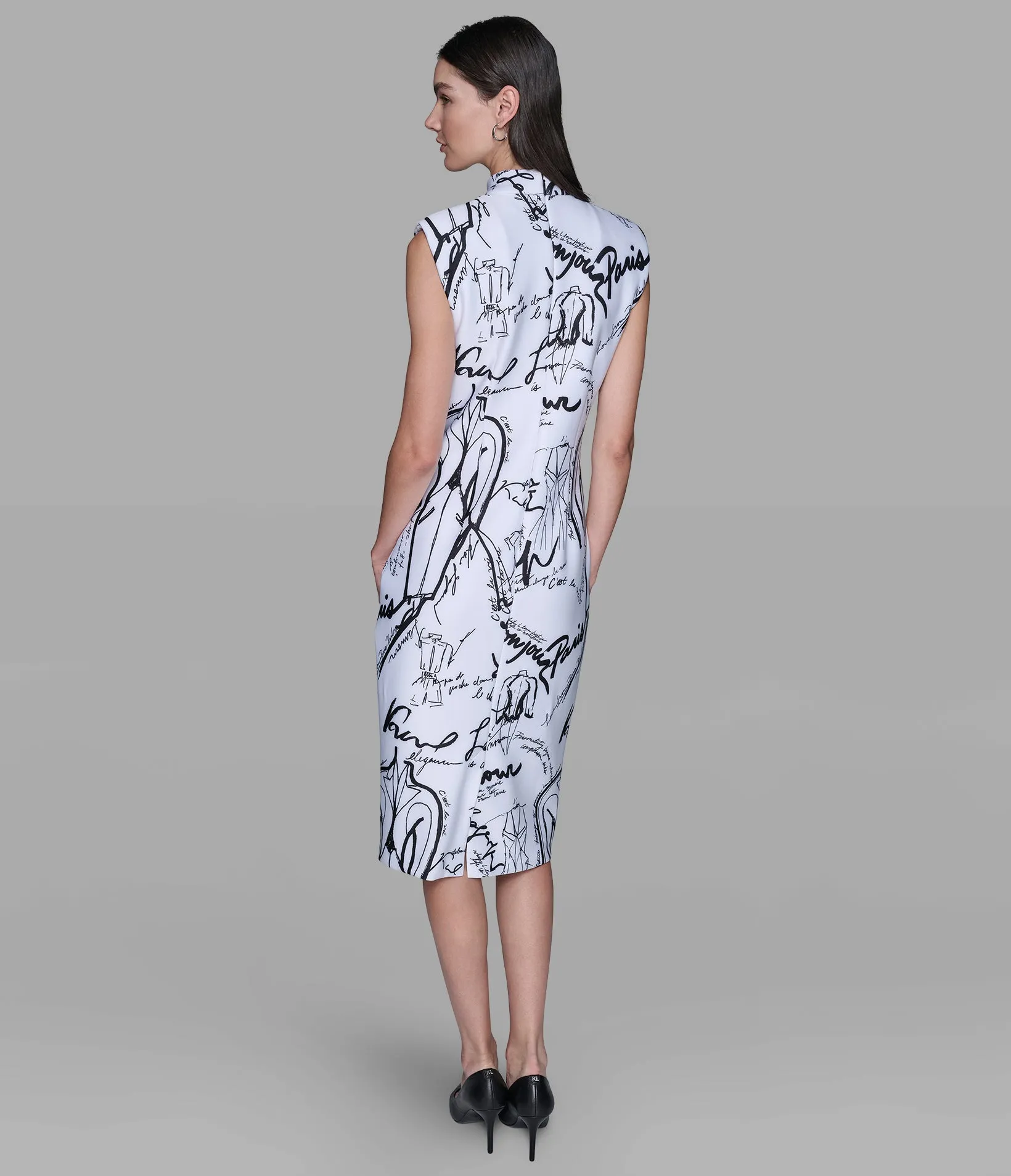 PRINTED SCUBA SHEATH DRESS sold by Karl Lagerfeld Paris product image thumbnail 2