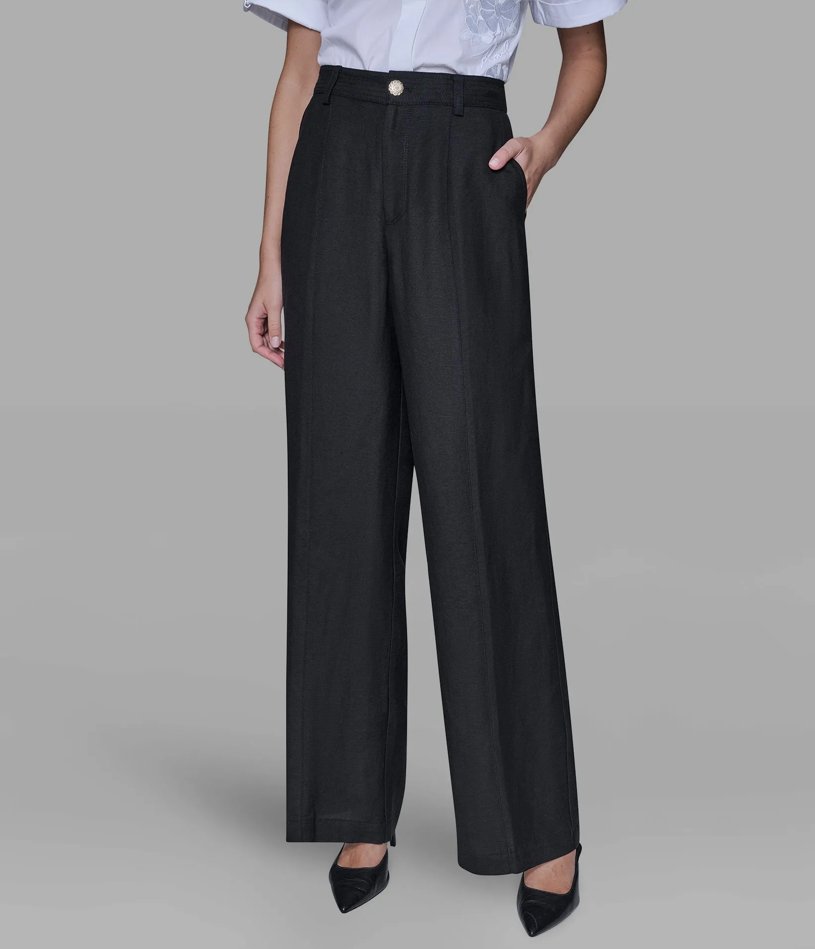 LINEN BLEND PANT sold by Karl Lagerfeld Paris