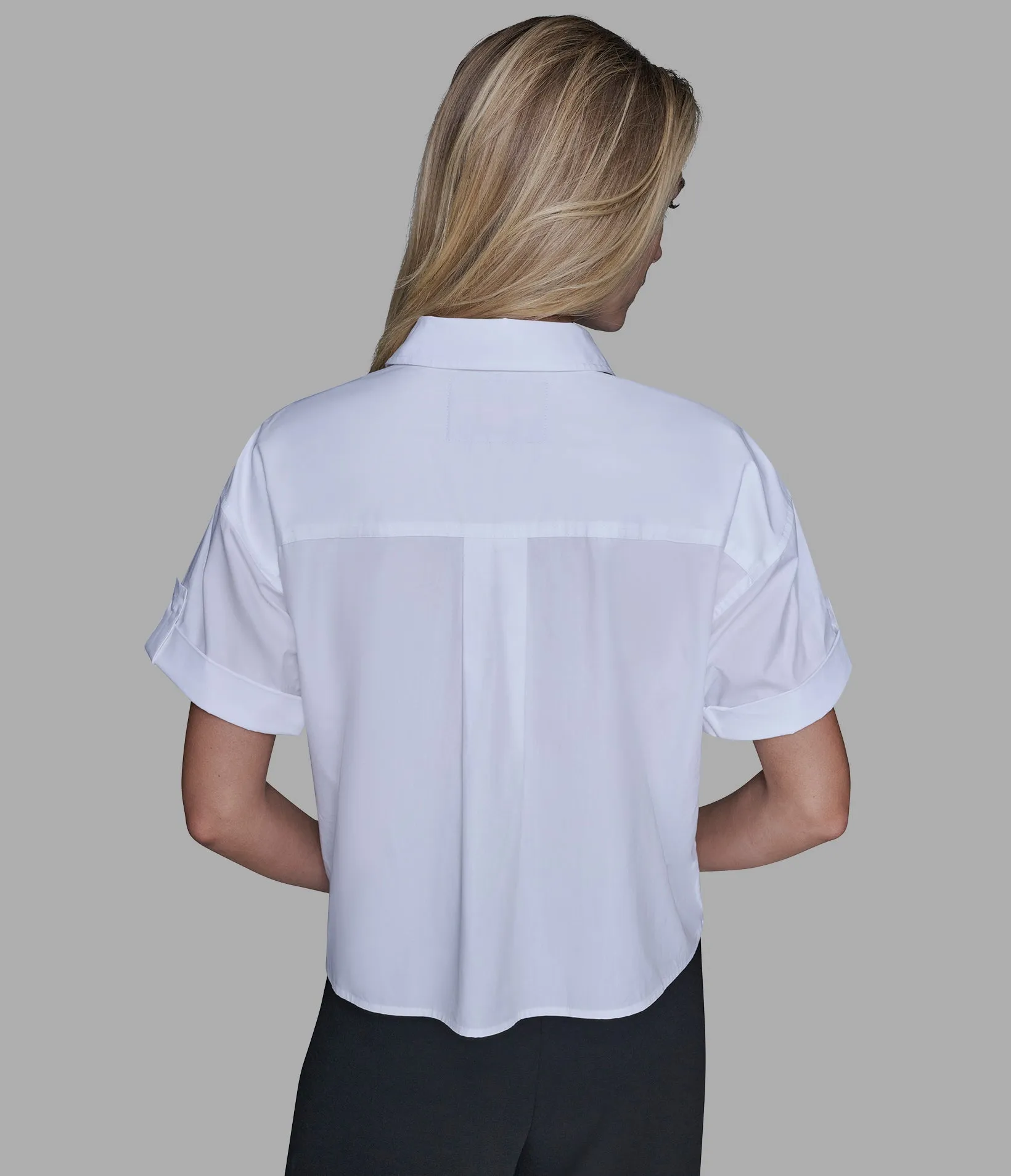 SHORT SLEEVE EMBROIDERED POPLIN SHIRT sold by Karl Lagerfeld Paris product image thumbnail 2
