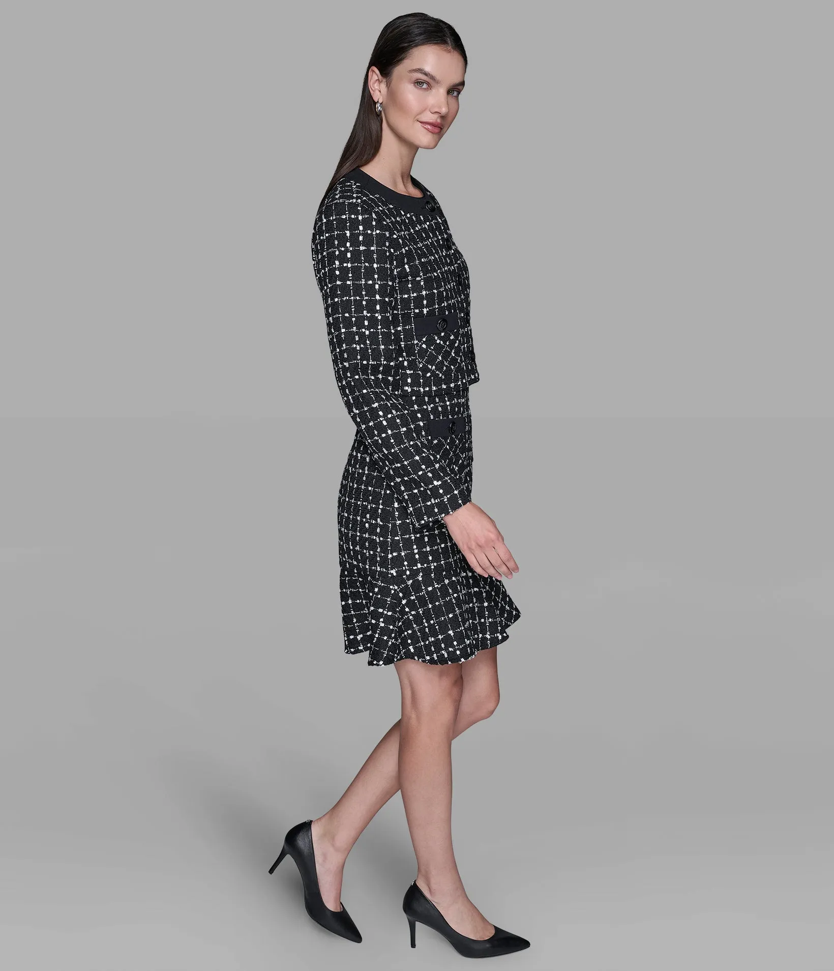 CROPPED TWEED CO-ORD JACKET sold by Karl Lagerfeld Paris product image thumbnail 2