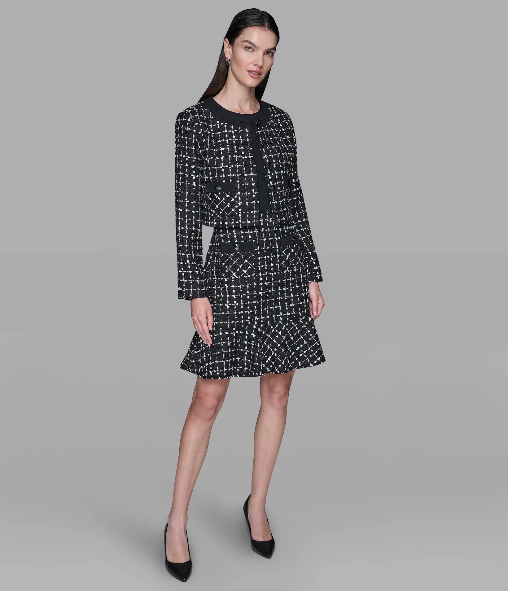 CROPPED TWEED CO-ORD JACKET sold by Karl Lagerfeld Paris product image thumbnail 4