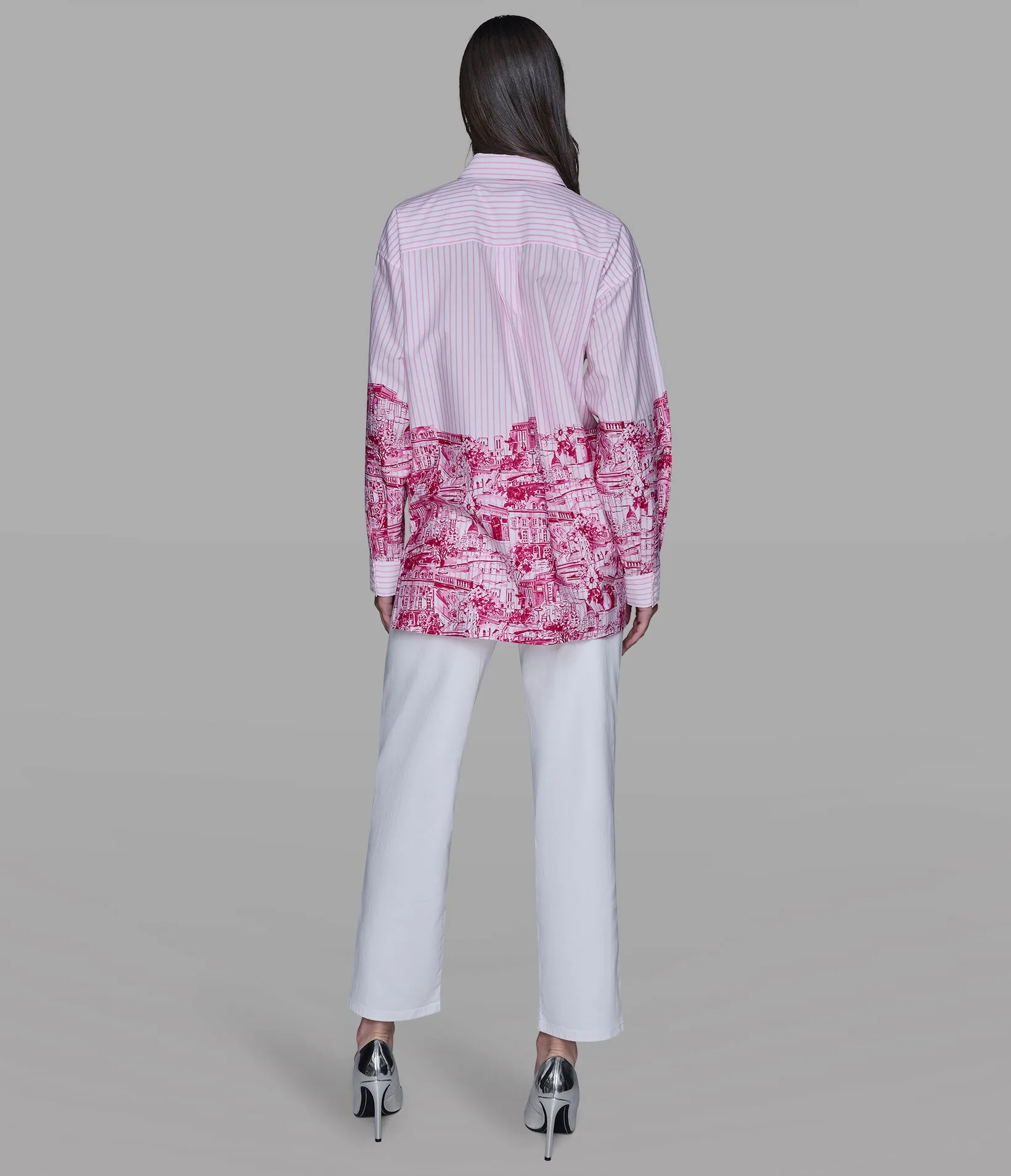 STRIPE PARIS SCENE POPLIN SHIRT sold by Karl Lagerfeld Paris product image thumbnail 4