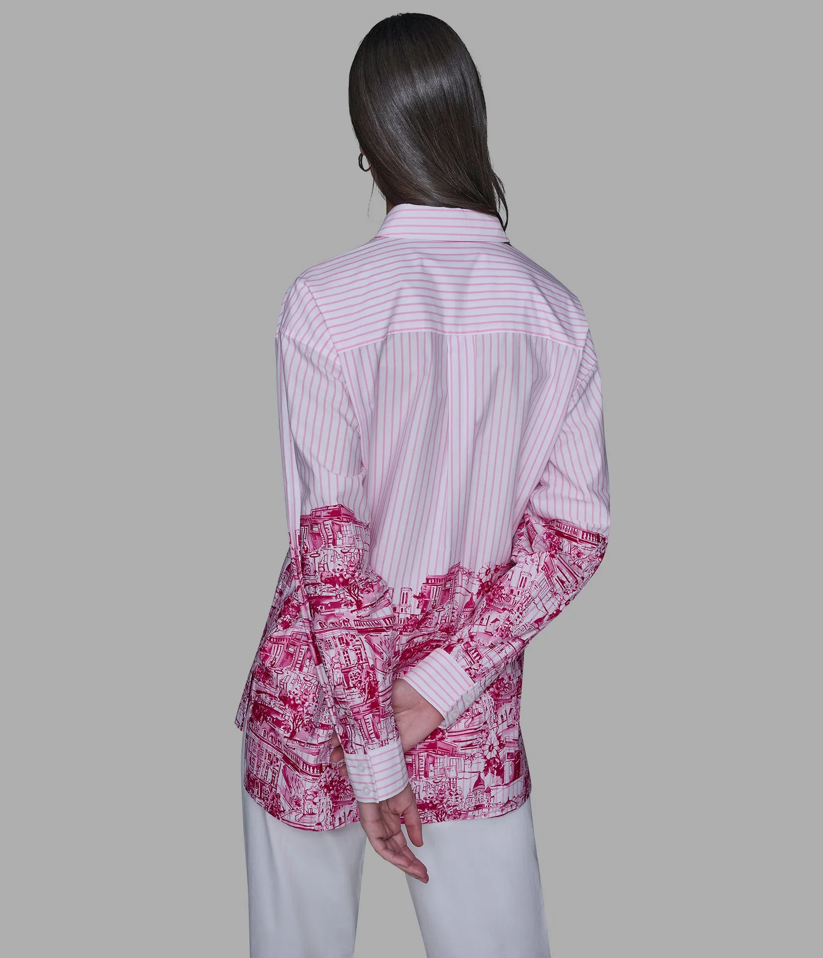 STRIPE PARIS SCENE POPLIN SHIRT sold by Karl Lagerfeld Paris product image thumbnail 3