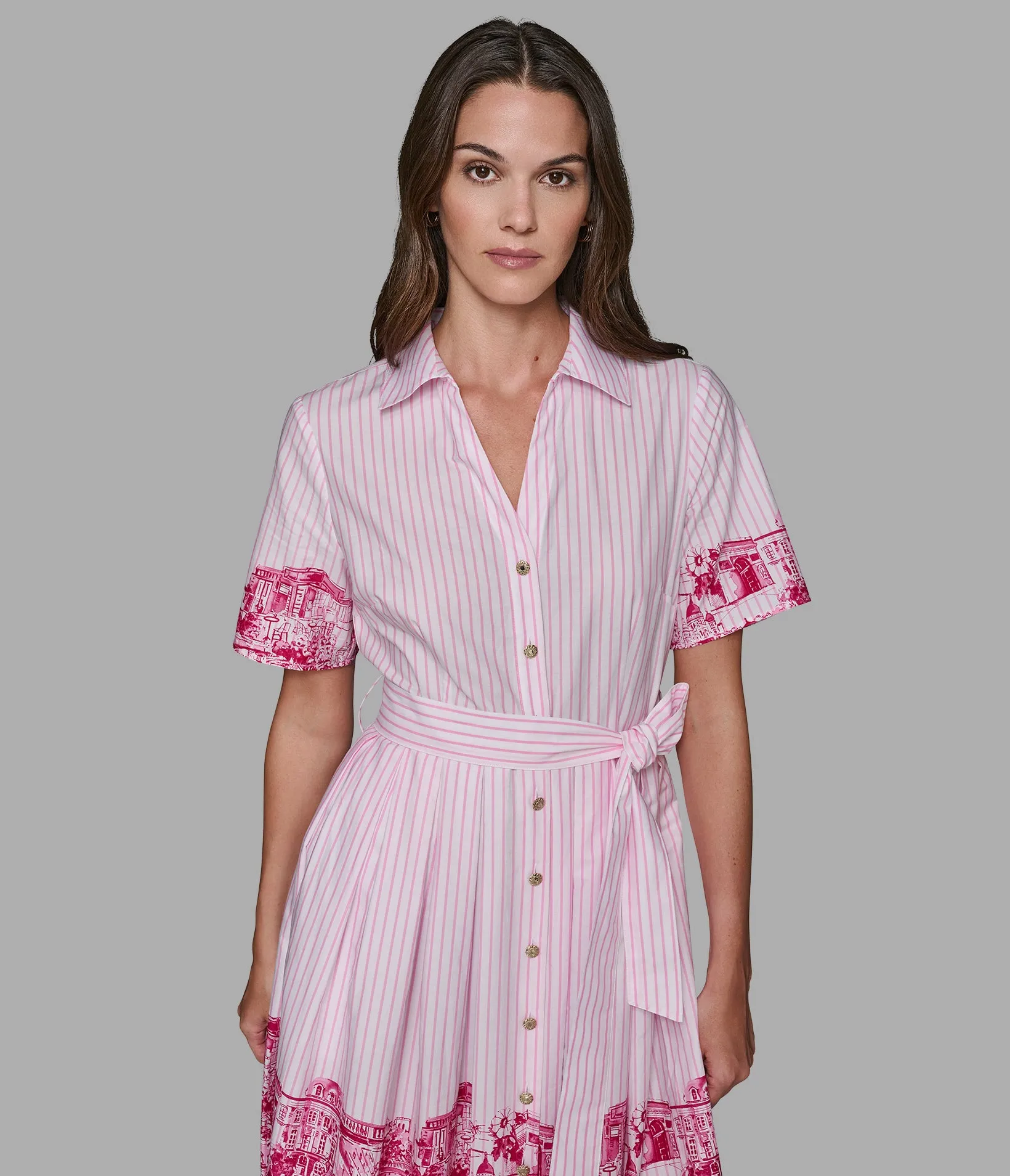 STRIPE PARIS SCENE SHIRT DRESS sold by Karl Lagerfeld Paris product image thumbnail 4