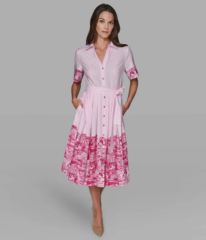 STRIPE PARIS SCENE SHIRT DRESS sold by Karl Lagerfeld Paris