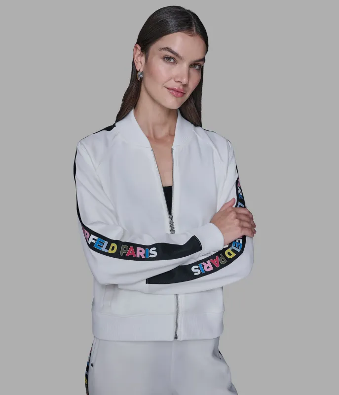 MUTLI-COLOR LOGO TAPE JACKET sold by Karl Lagerfeld Paris