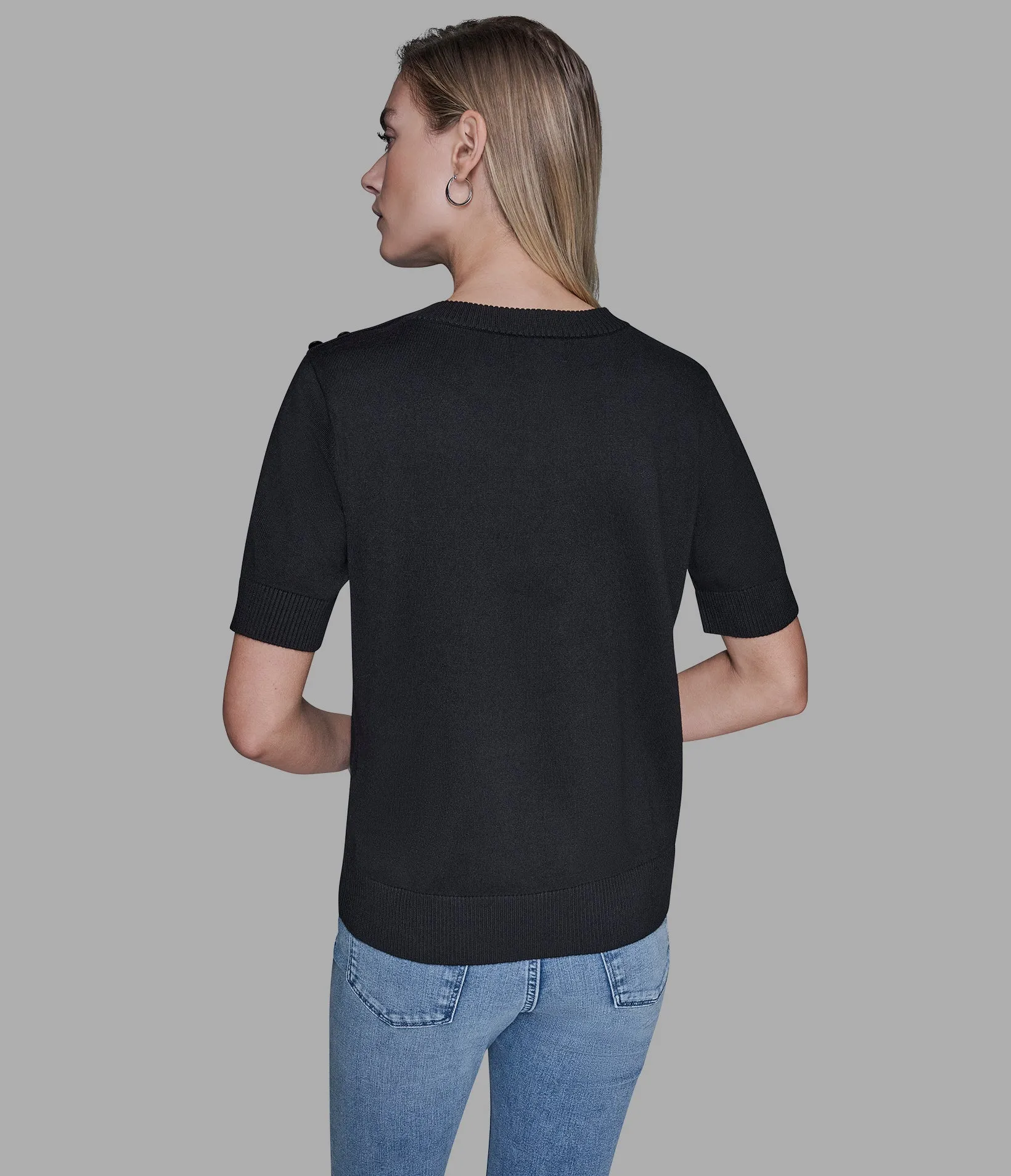 SHORT SLEEVE WHIMSY SWEATER sold by Karl Lagerfeld Paris product image thumbnail 3