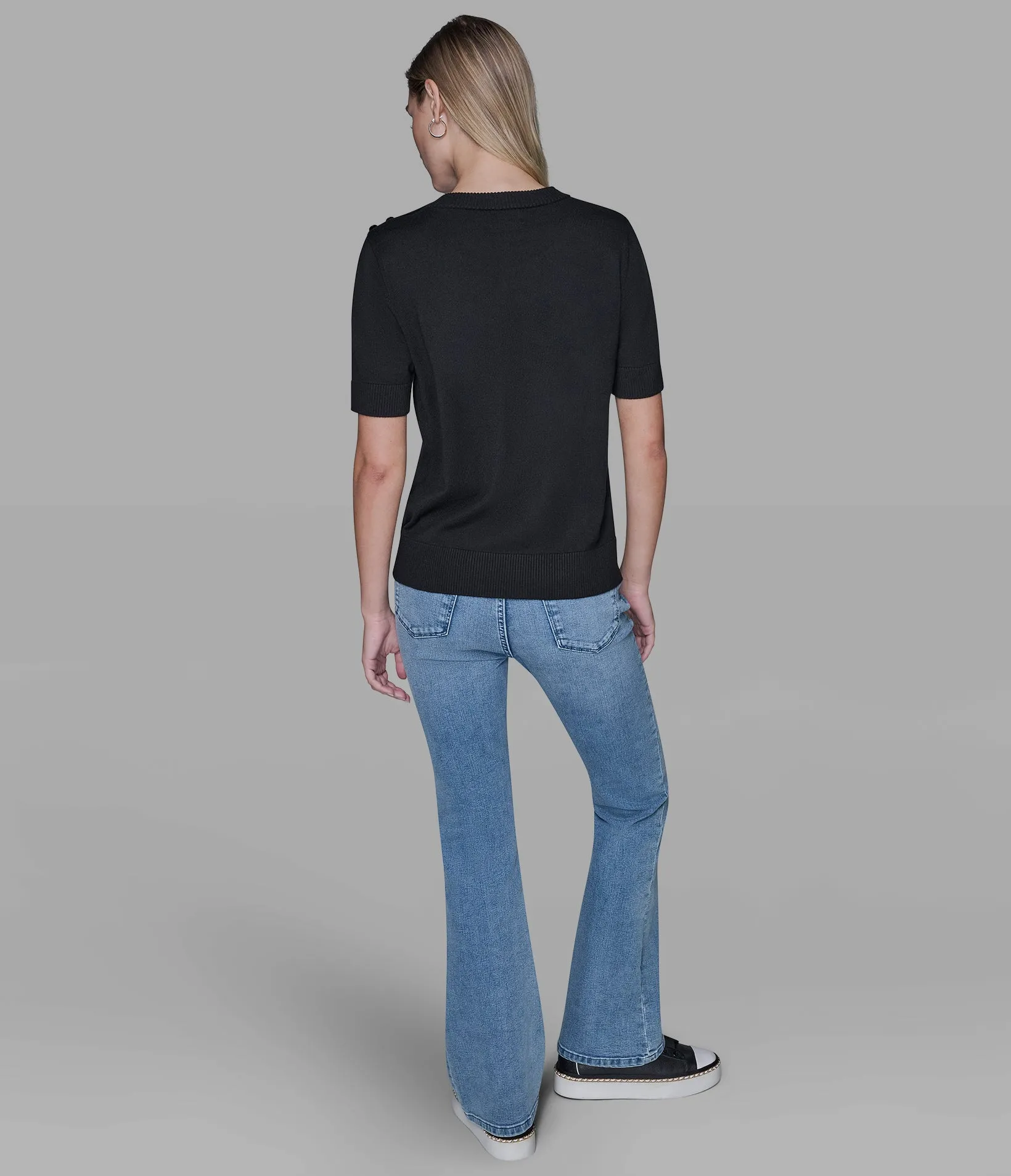 SHORT SLEEVE WHIMSY SWEATER sold by Karl Lagerfeld Paris product image thumbnail 4