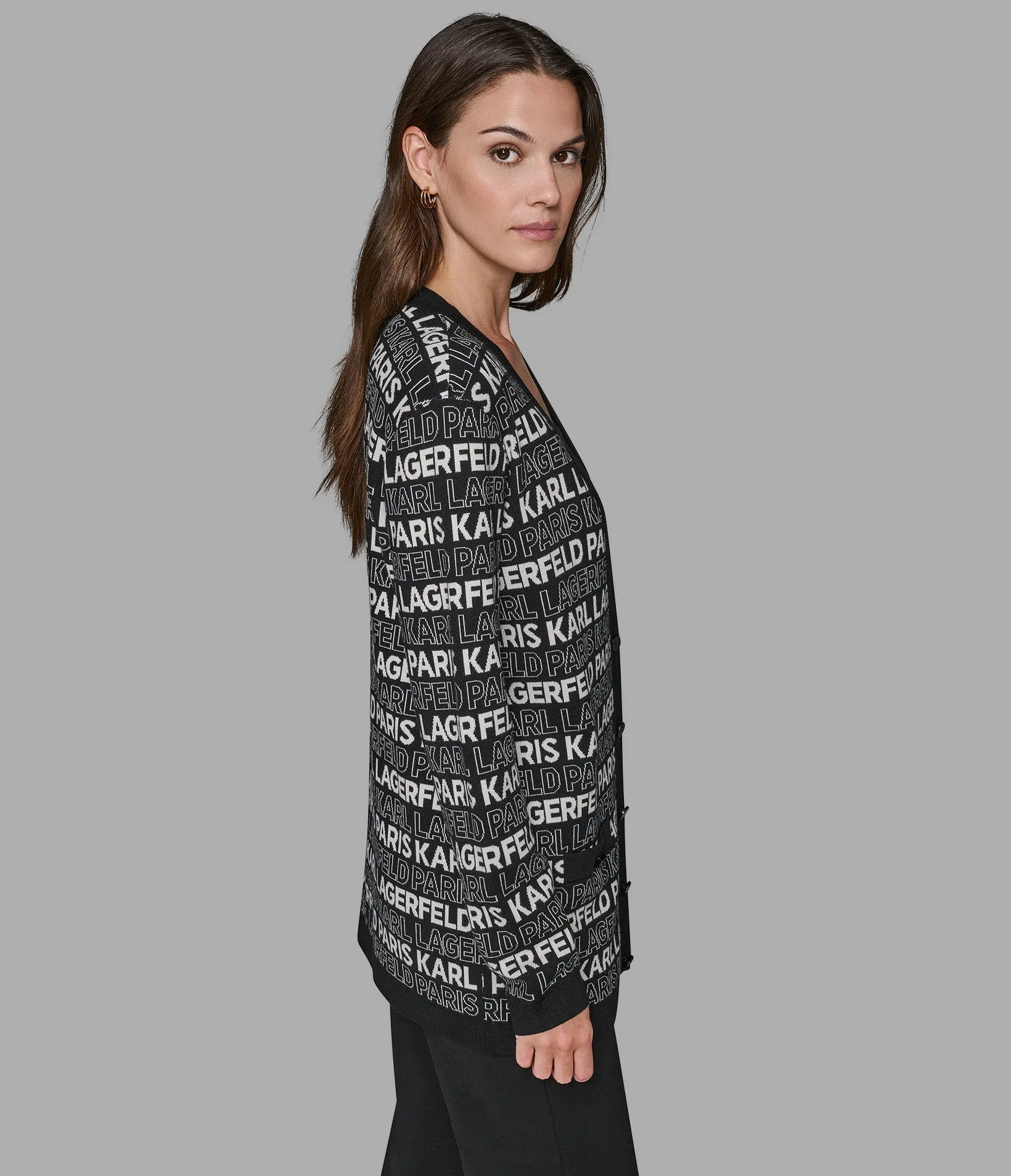 LONG LOGO CARDIGAN sold by Karl Lagerfeld Paris product image thumbnail 2