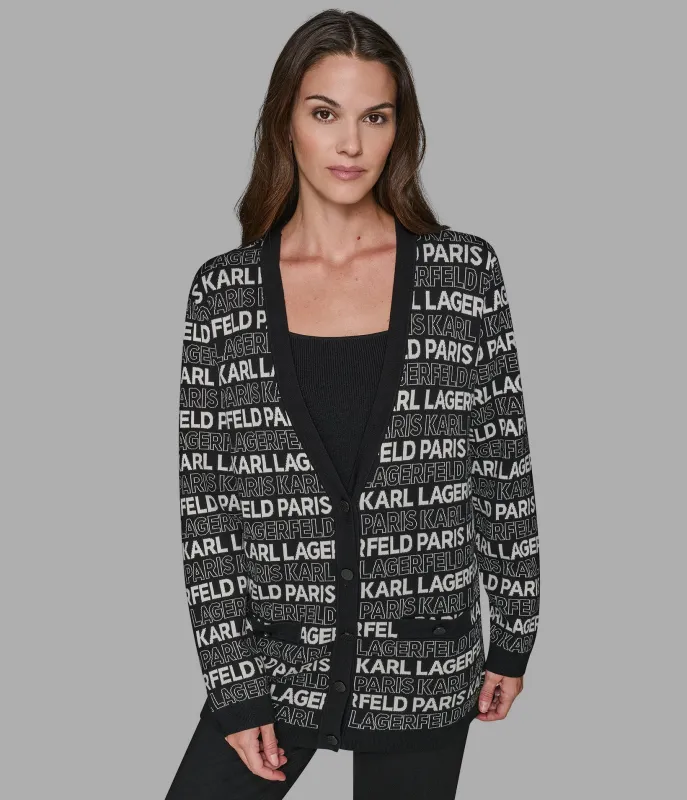 LONG LOGO CARDIGAN sold by Karl Lagerfeld Paris