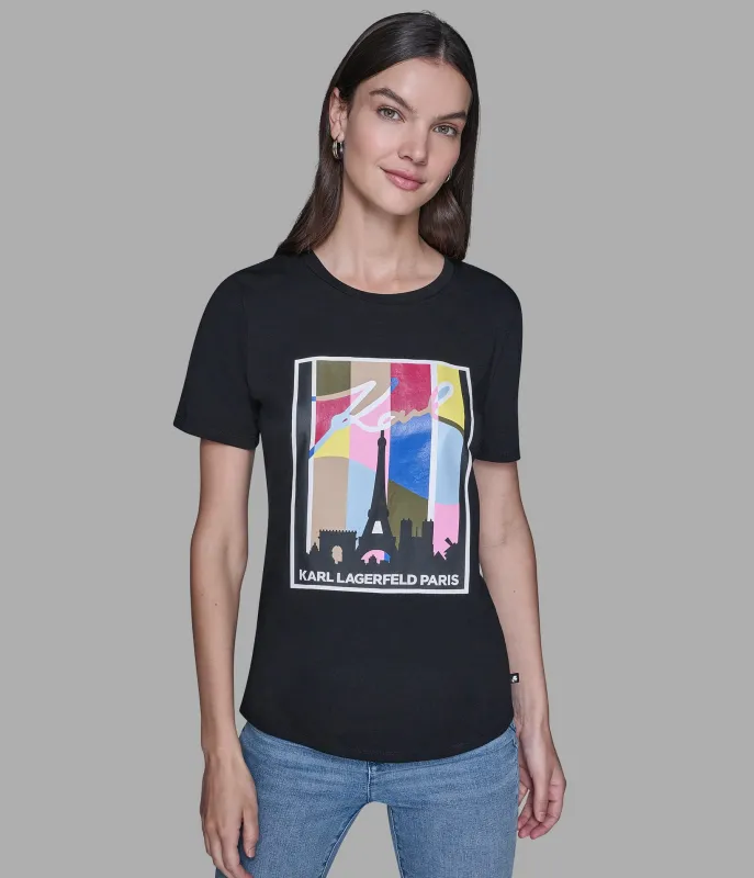 MULTI-COLOR PARIS TEE sold by Karl Lagerfeld Paris