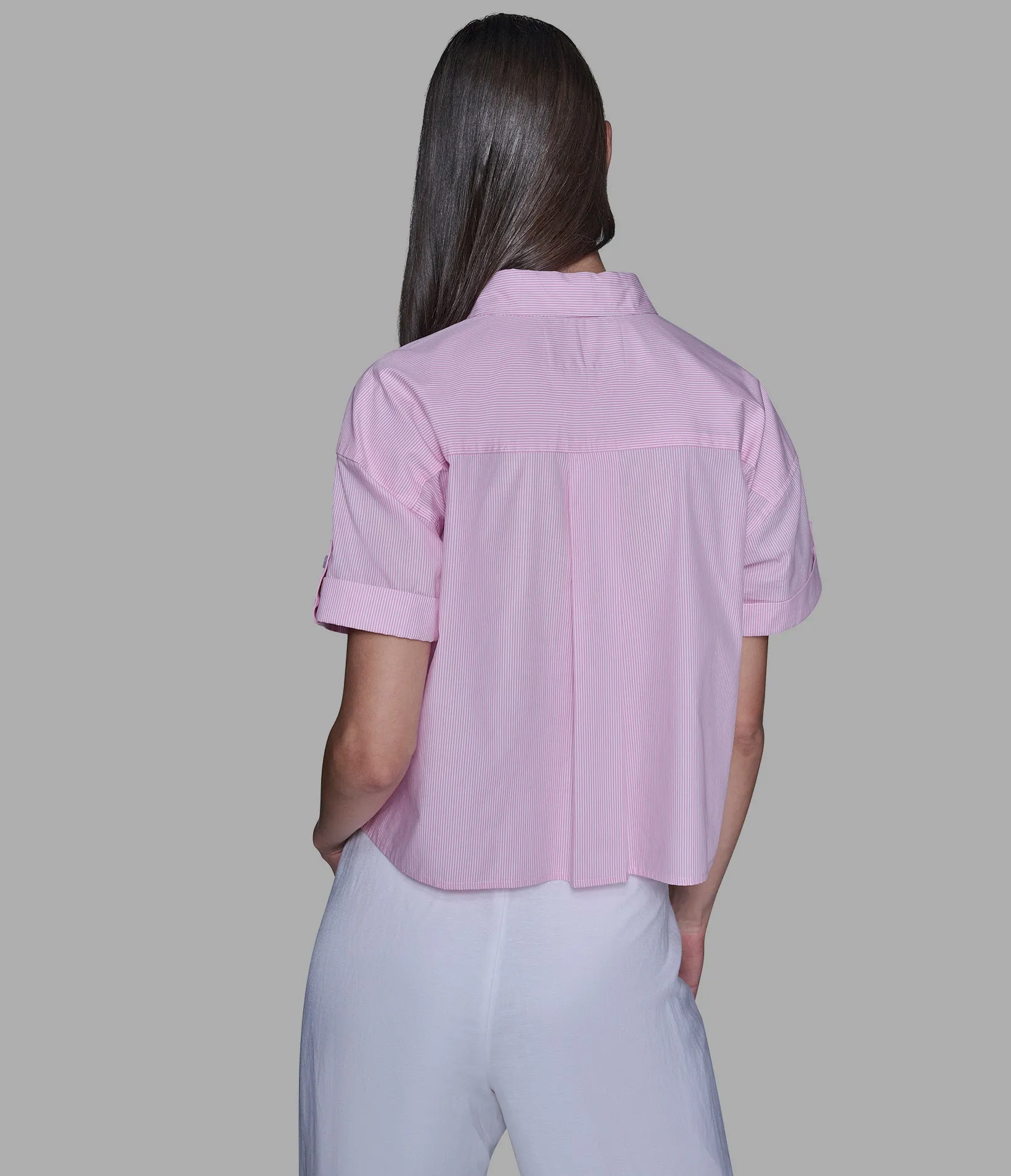 SHORT SLEEVE EMBROIDERED POPLIN SHIRT sold by Karl Lagerfeld Paris product image thumbnail 2